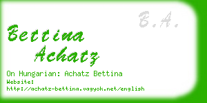 bettina achatz business card